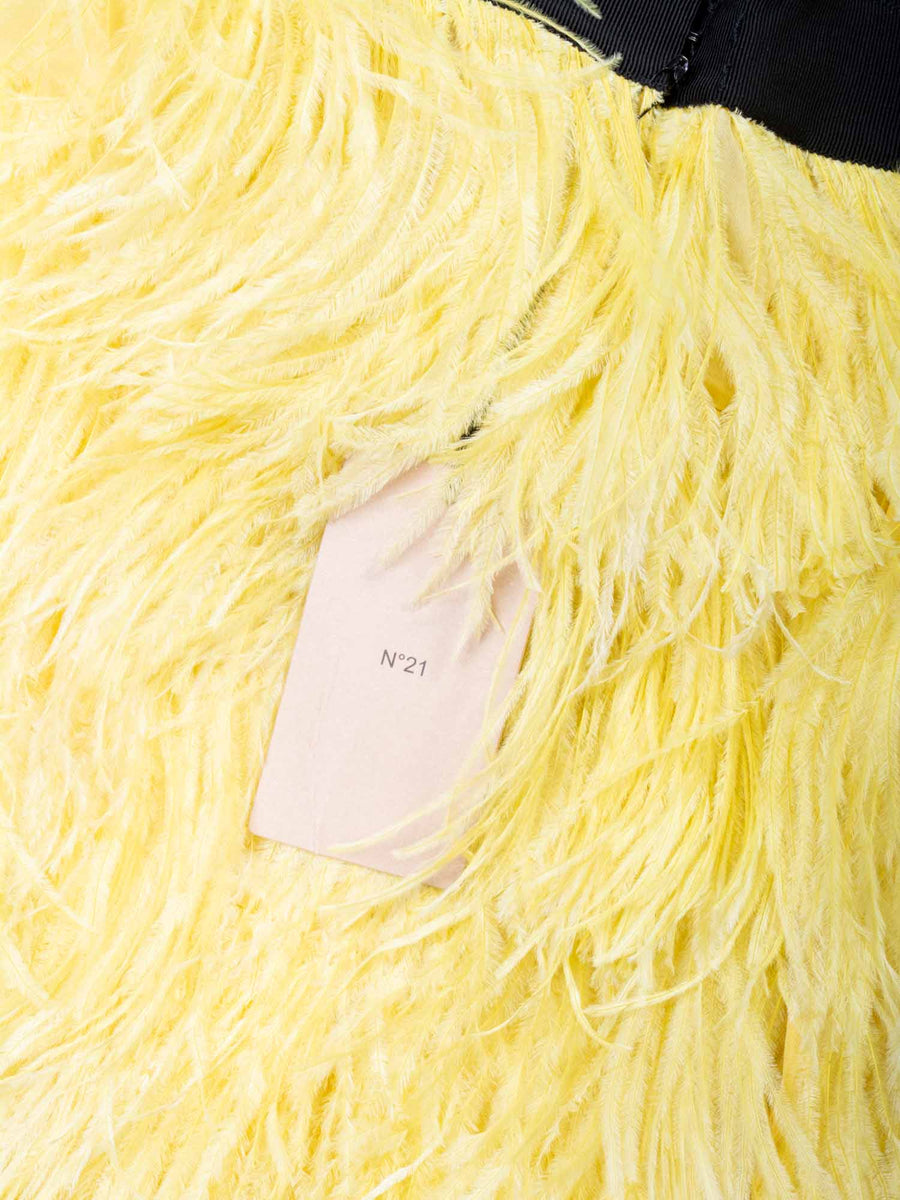 N 21 by Alessandro Dell'Acqua Ostrich Feather Mini Skirt Yellow