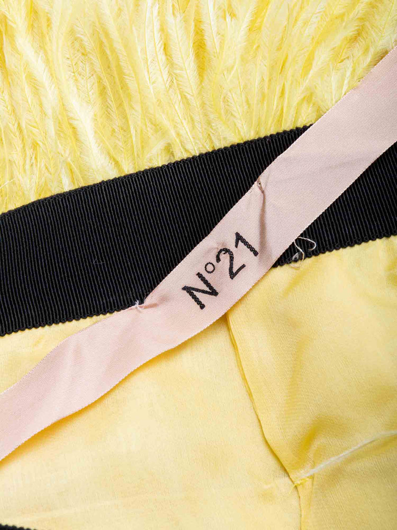 N 21 by Alessandro Dell'Acqua Ostrich Feather Mini Skirt Yellow-designer resale