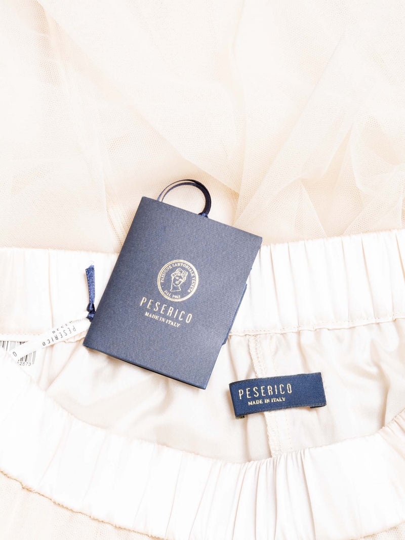 Peserico Organza Tulle Maxi Skirt Beige-designer resale