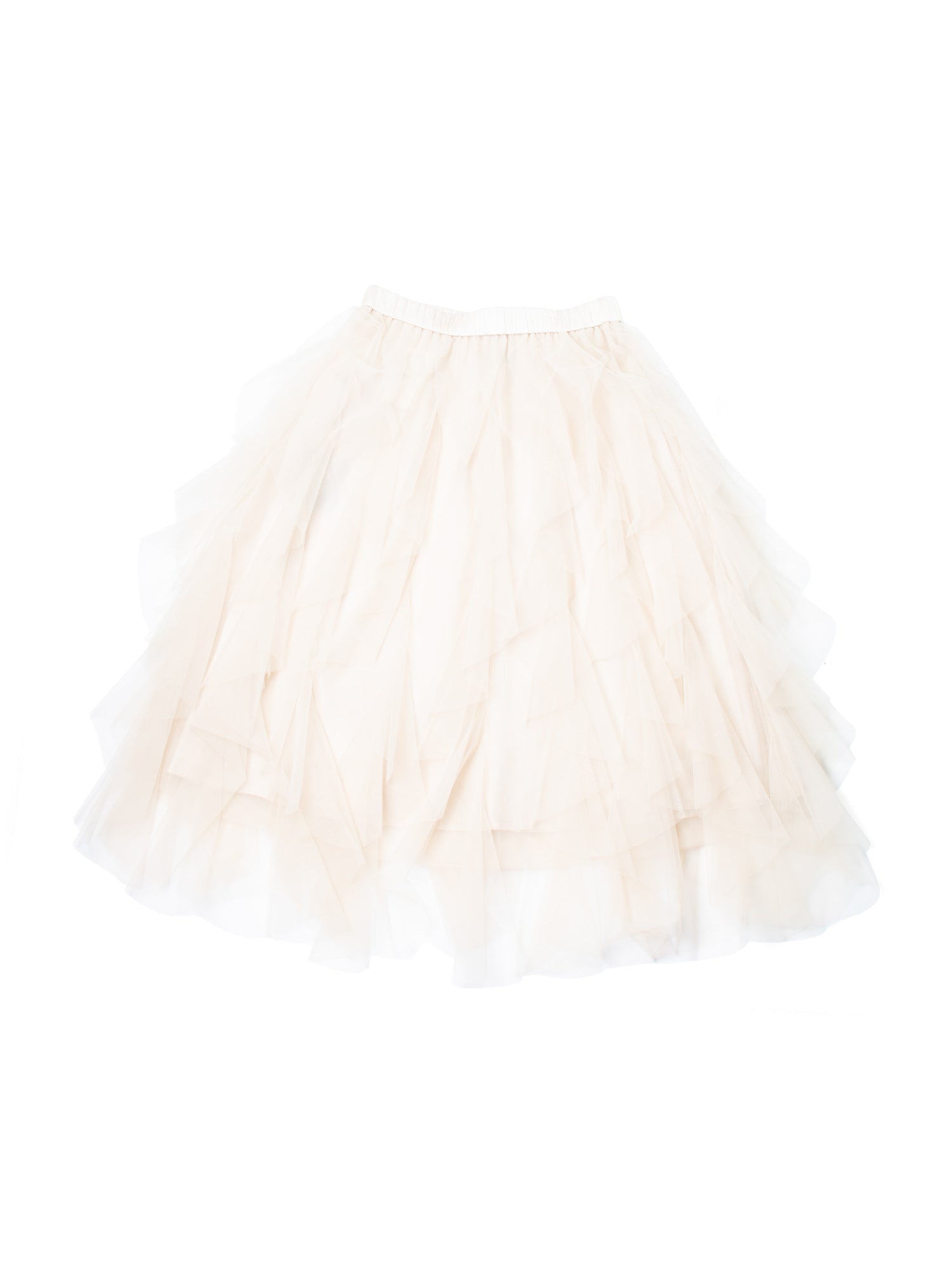 Peserico Organza Tulle Maxi Skirt Beige-designer resale