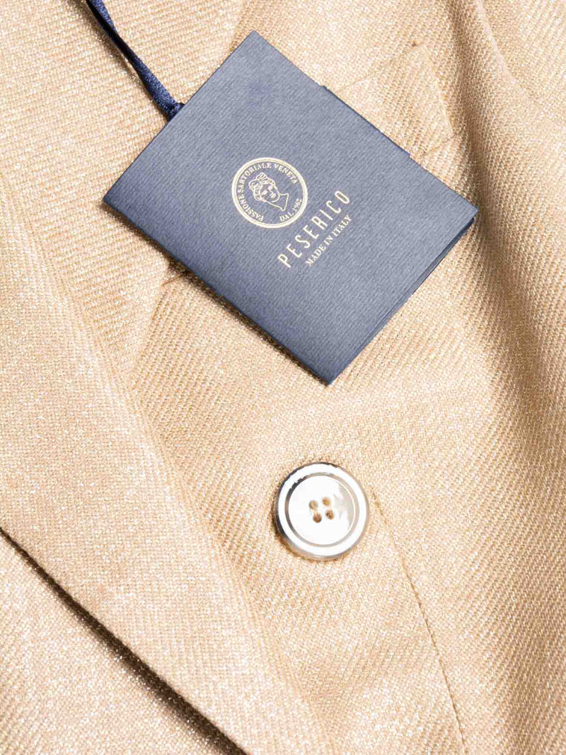 Peserico Sparkly Linen Cotton Fitted Belted Vest Gold-designer resale