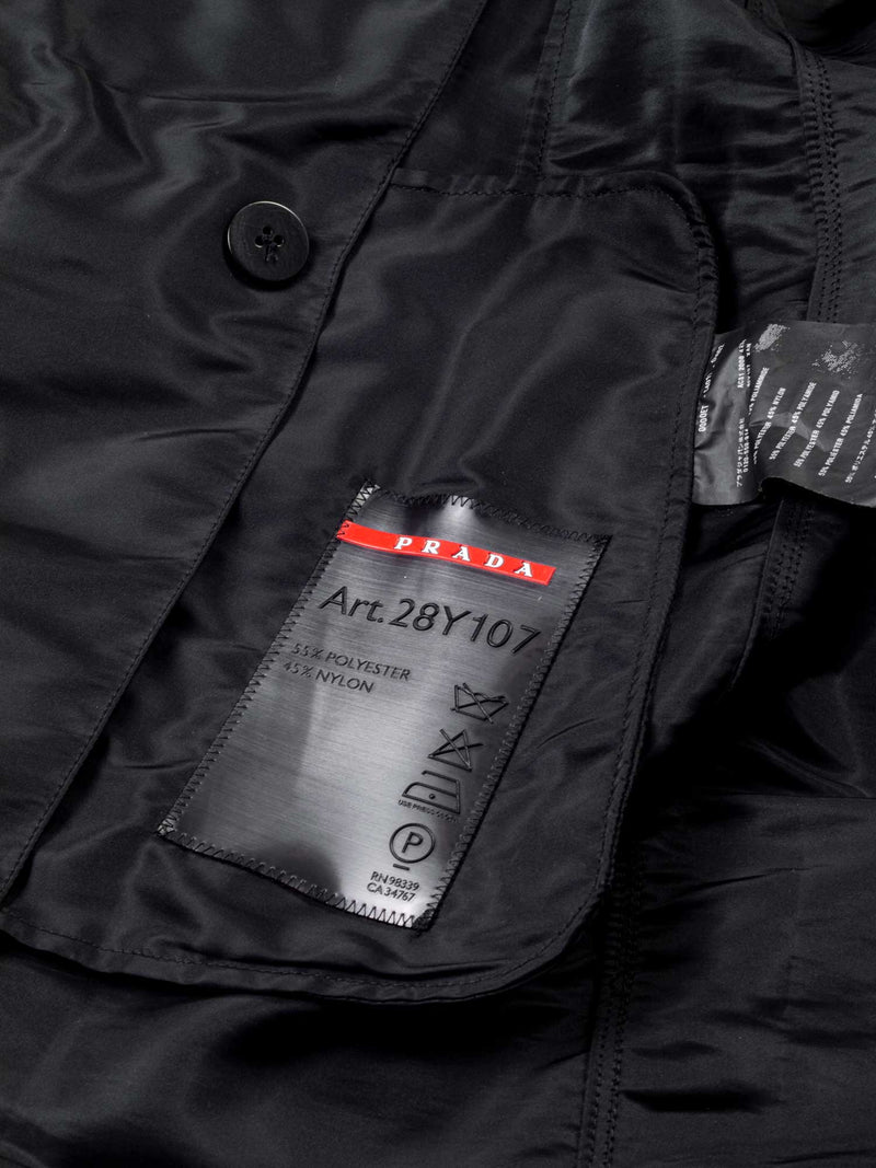 Prada Belted Trench Raincoat Black-designer resale