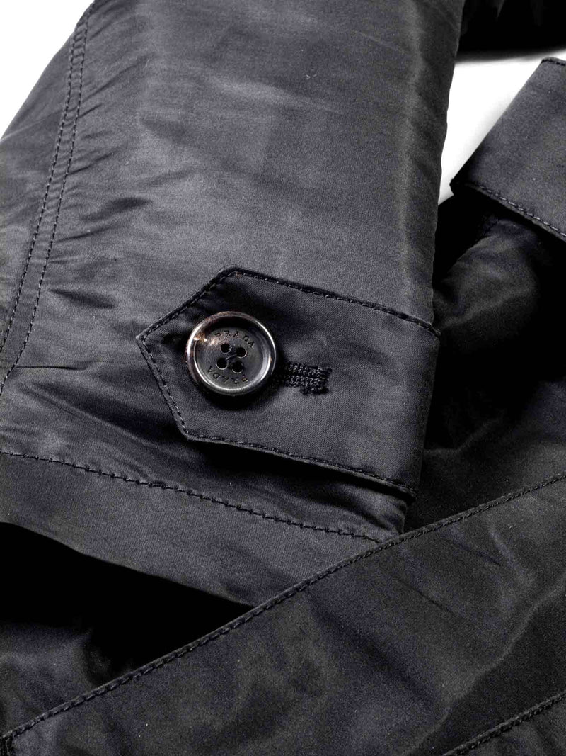 Prada Belted Trench Raincoat Black-designer resale