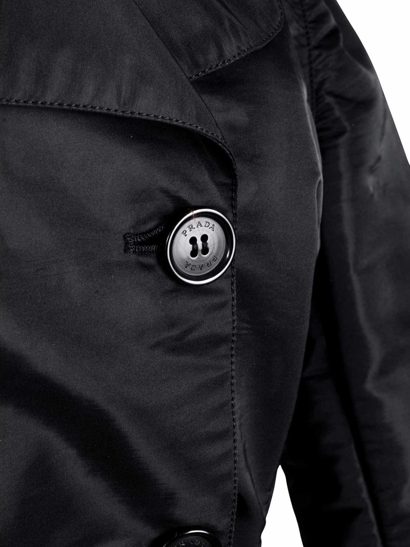 Prada Belted Trench Raincoat Black-designer resale