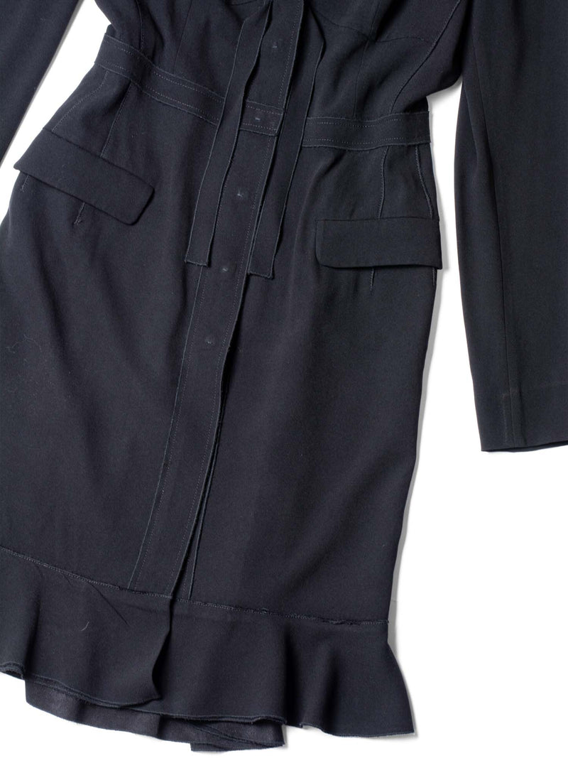 Prada Fitted Midi Dress Black-designer resale