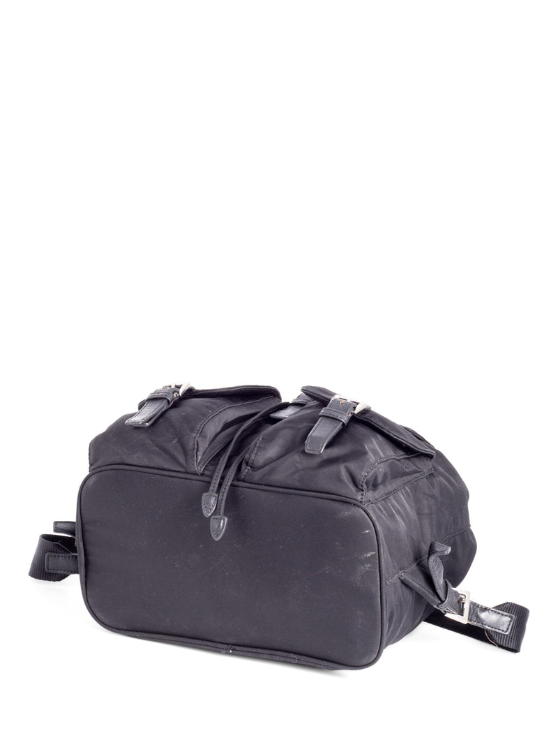 Prada Leather Nylon Medium Backpack Black-designer resale