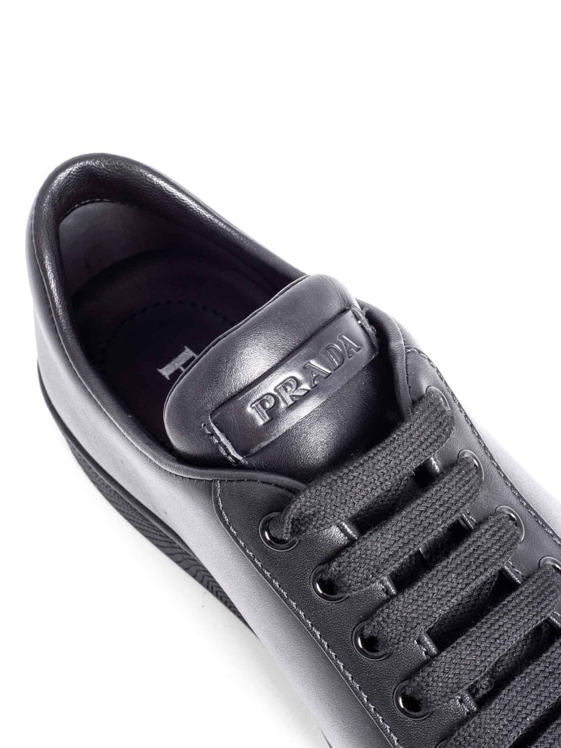 Prada Leather Sneakers Black-designer resale