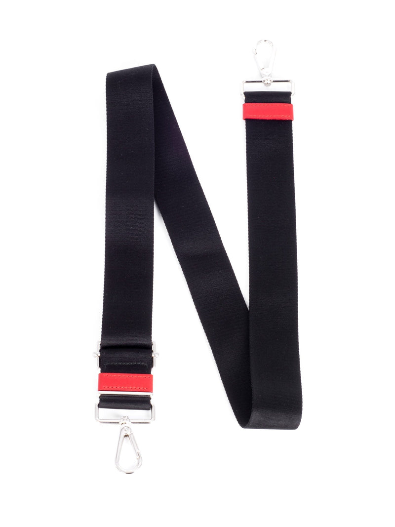 Prada Nylon Leather Adjustable Messenger Strap Black Red-designer resale