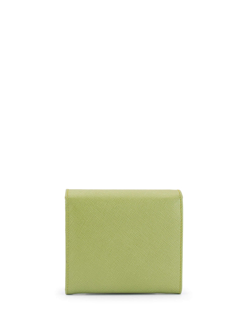 Prada Saffiano Leather Tri-Fold Wallet Green-designer resale