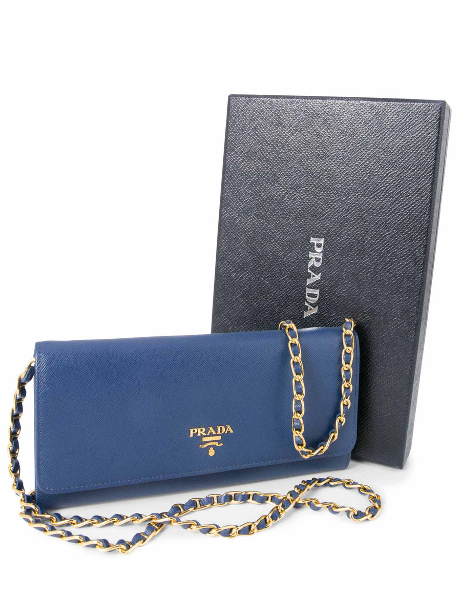【人気/関税/送料込み】 Prada Re-Nylon and Leather Wallet Blu Blue/coffee Re-nylon And Leather Wallet | PRADA