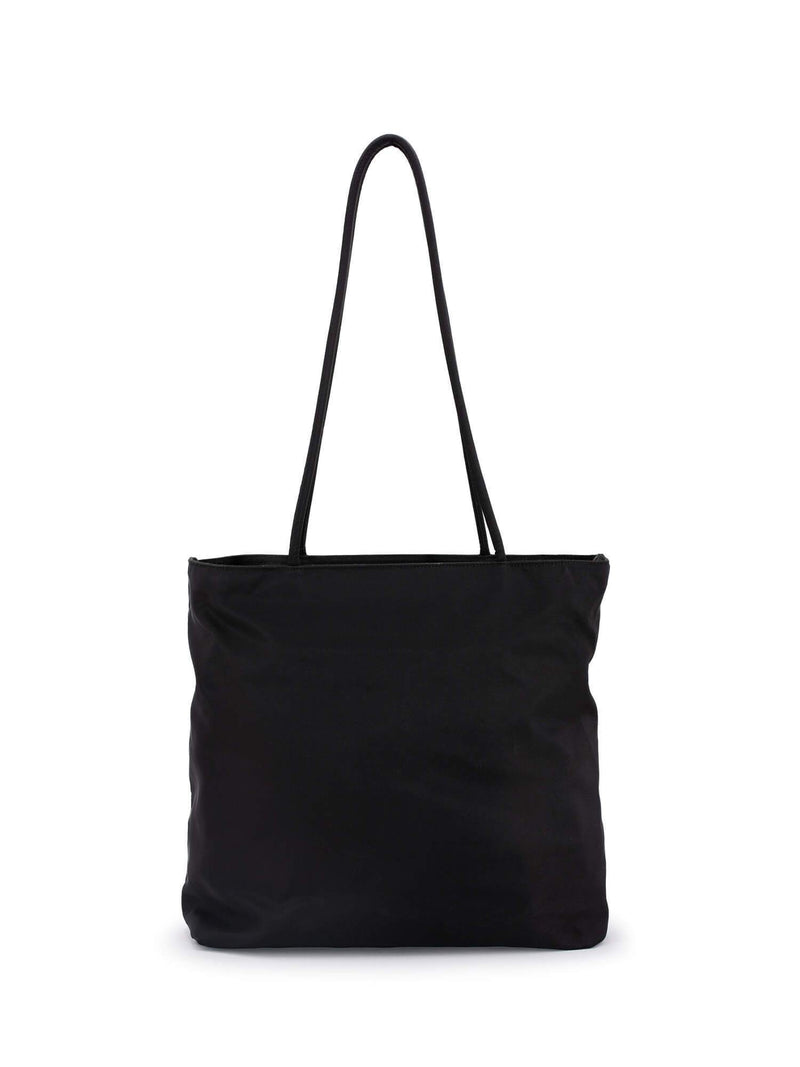 Prada Tessuto Nylon Shoulder Bucket Bag Black-designer resale