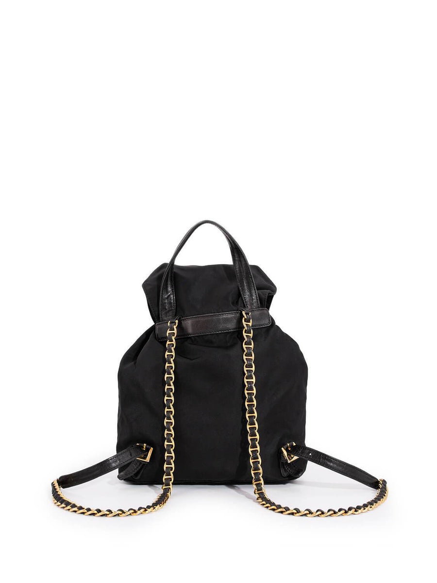 Prada Tessuto Vela Chain Mini Backpack Black