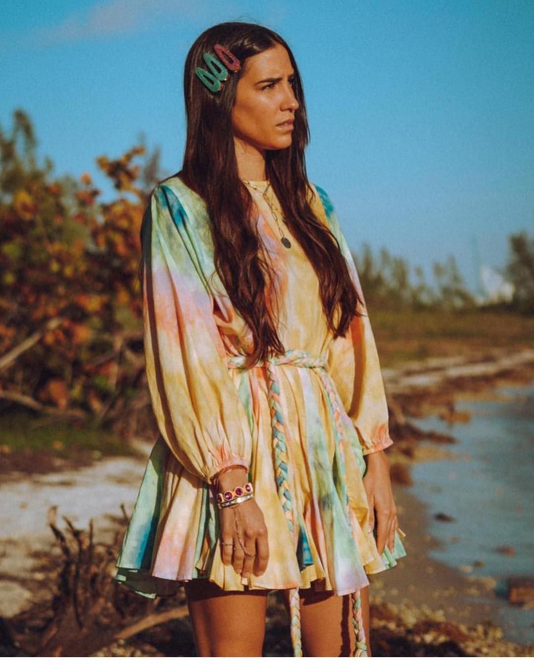 Rhode Cotton Tie-Dye Ella Mini Dress Multicolor-designer resale