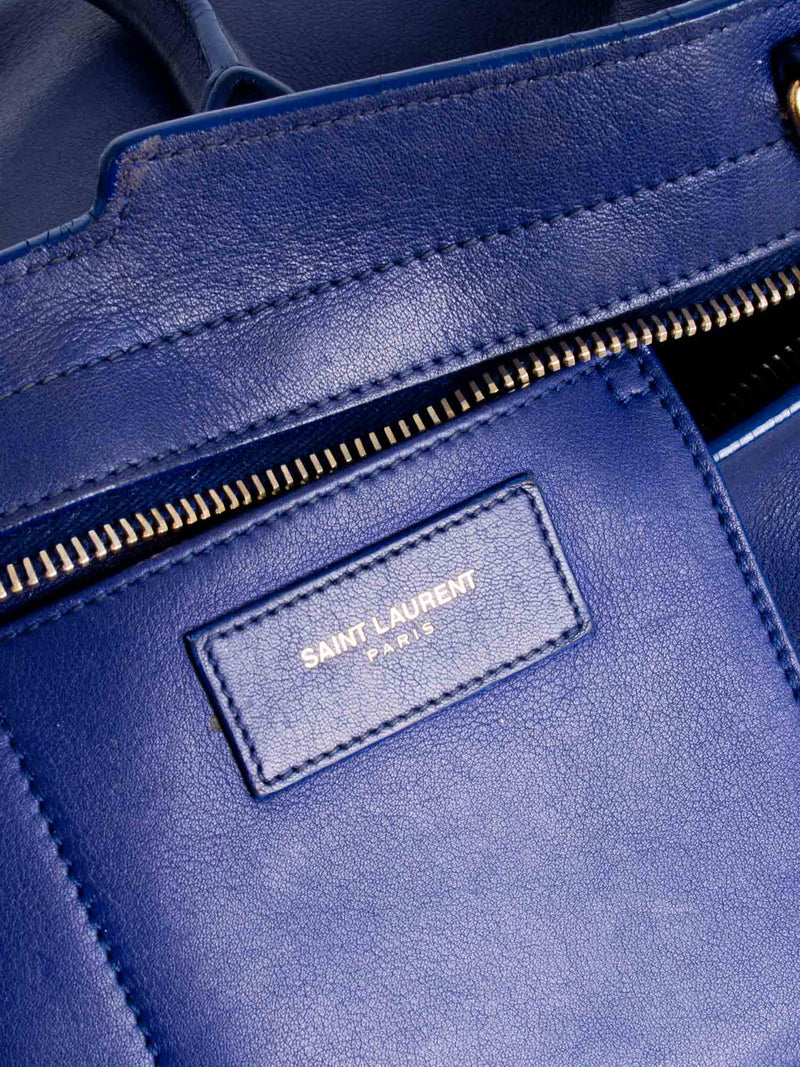 Saint Laurent Y Logo Leather Mini Shoulder Bag Royal Blue-designer resale
