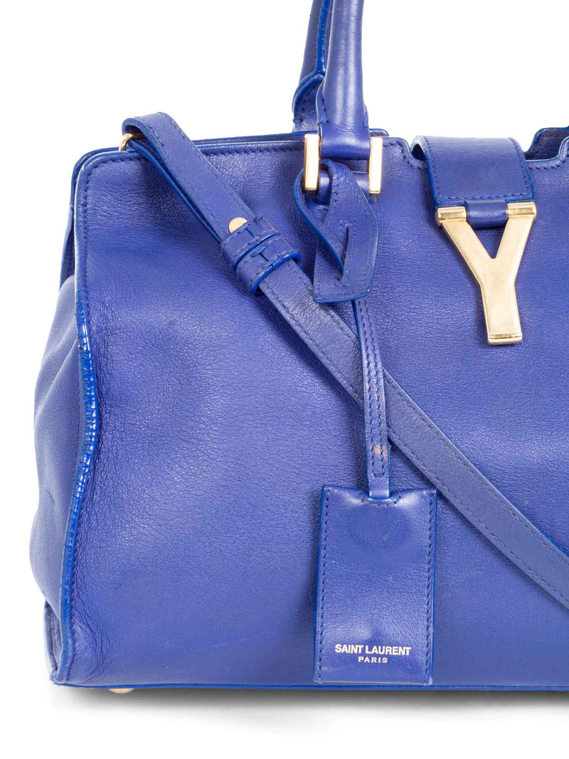 Saint Laurent Y Logo Leather Mini Shoulder Bag Royal Blue-designer resale