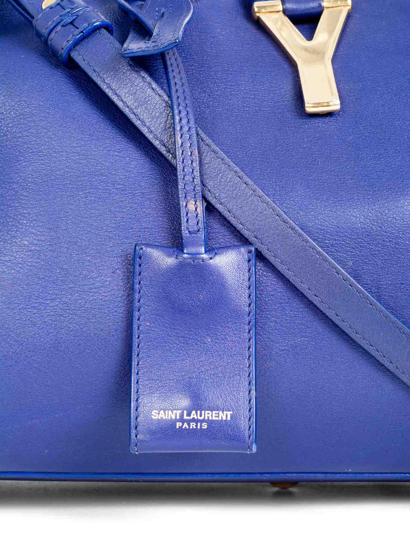 Saint Laurent Y Logo Leather Mini Shoulder Bag Royal Blue-designer resale