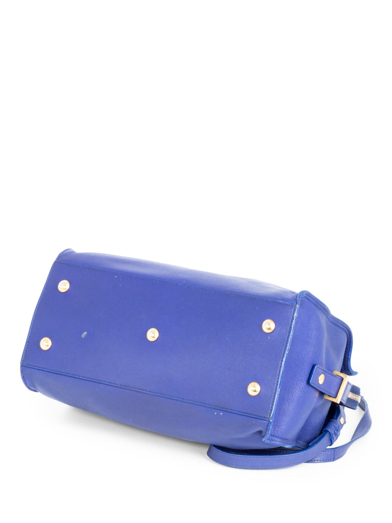 Saint Laurent Y Logo Leather Mini Shoulder Bag Royal Blue-designer resale
