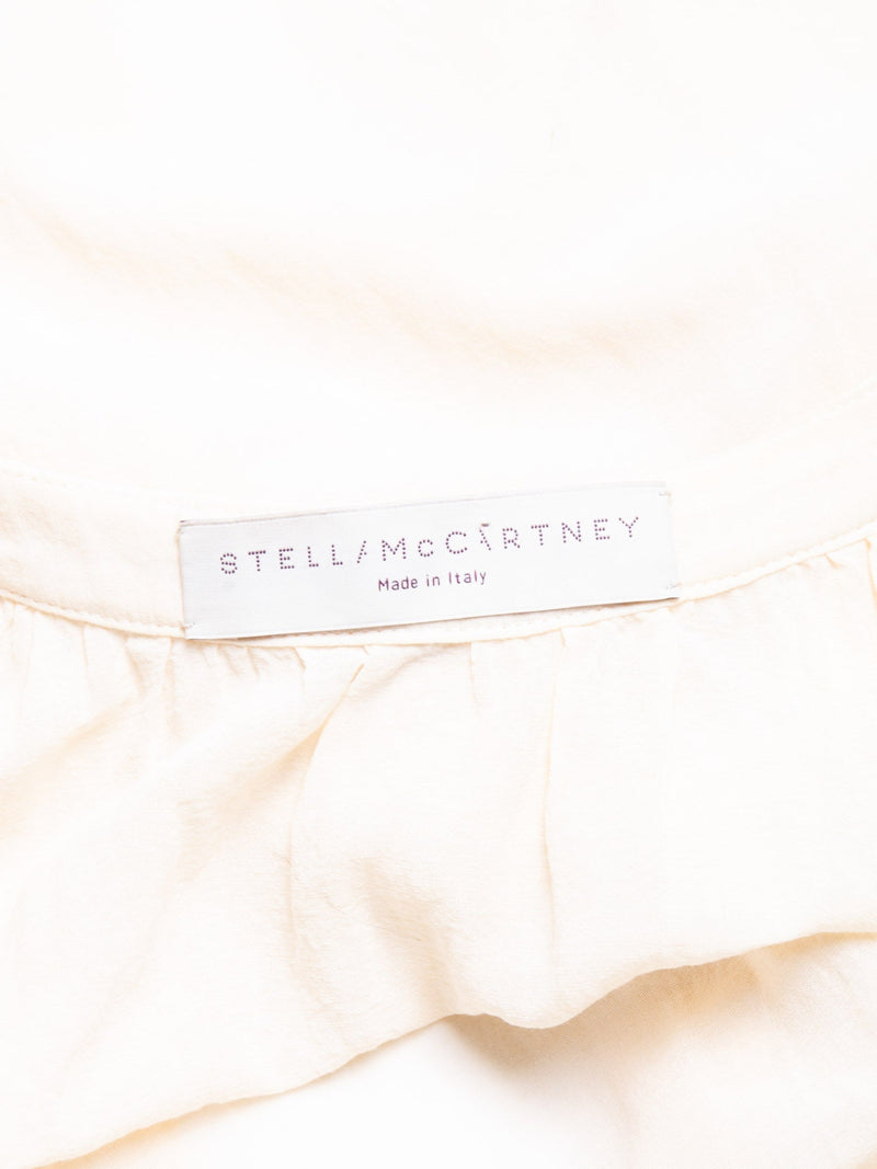 Stella McCartney Cotton Silk Beaded Halter Top Cream-designer resale