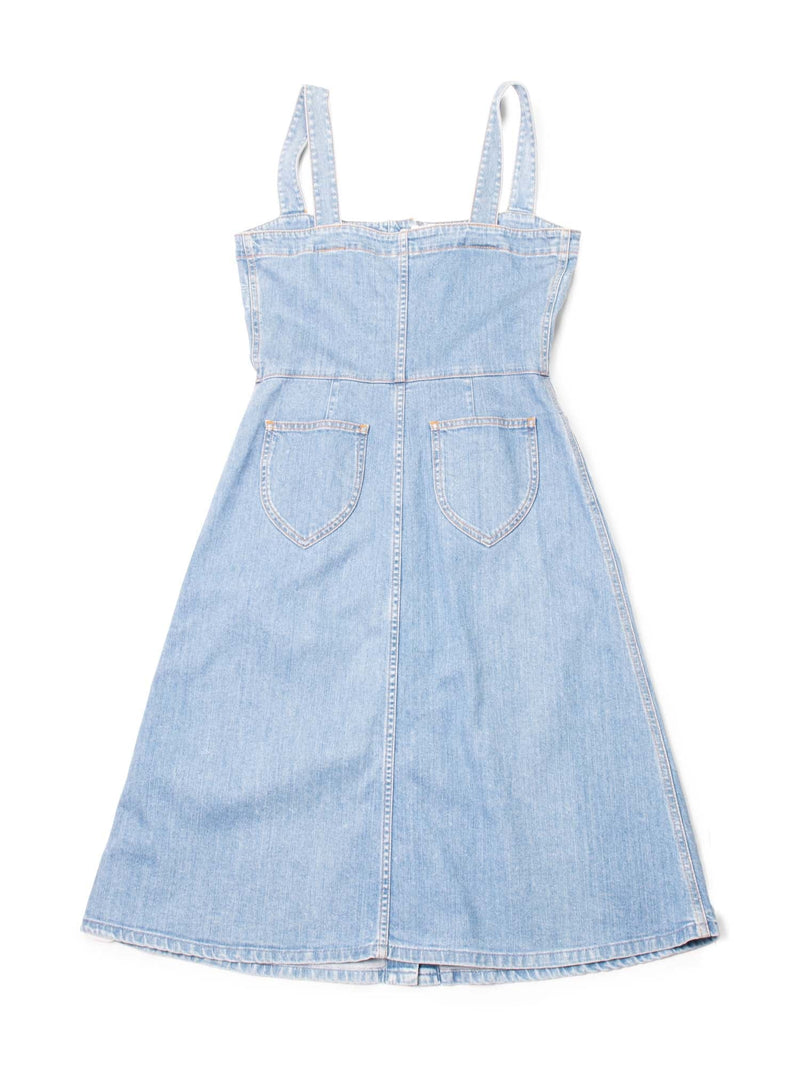 Stella McCartney Linda Sleeveless Denim Dress Blue-designer resale