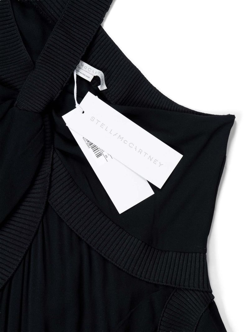 Stella McCartney Silk Asymmetrical One Shoulder Long Dress Black-designer resale