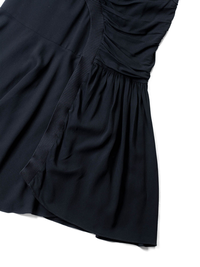 Stella McCartney Silk Asymmetrical One Shoulder Long Dress Black-designer resale