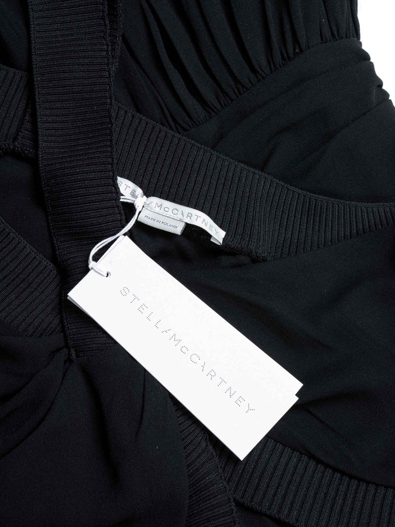 Stella McCartney Silk Asymmetrical One Shoulder Long Dress Black-designer resale