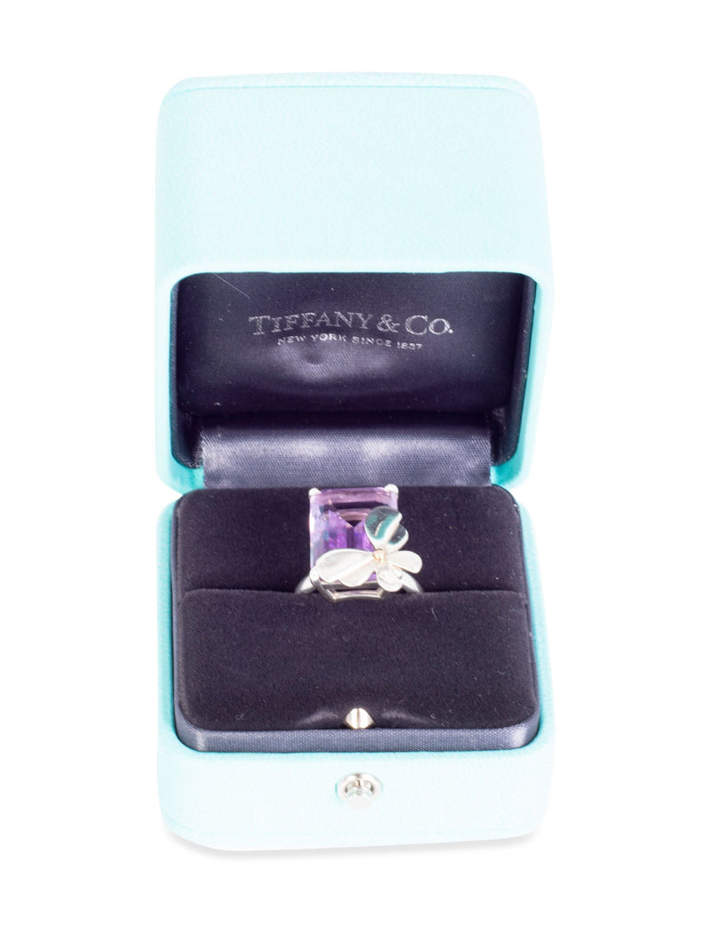 Tiffany & Co. Love Bugs Amethyst Butterfly Ring Silver-designer resale