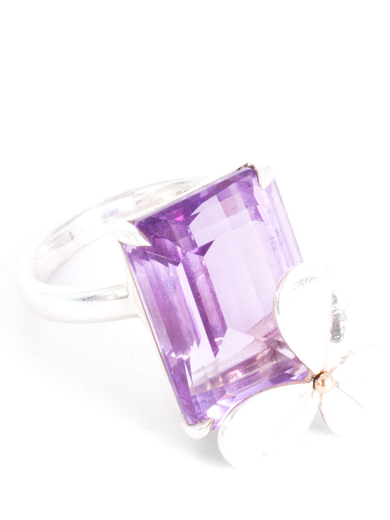 Tiffany & Co. Love Bugs Amethyst Butterfly Ring Silver-designer resale