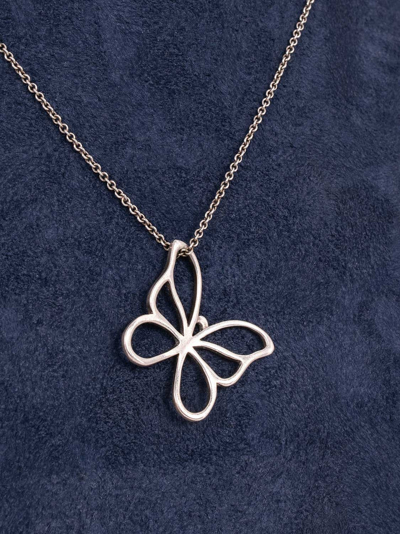 Tiffany Sterling Silver Paloma Picasso Butterfly Necklace-designer resale