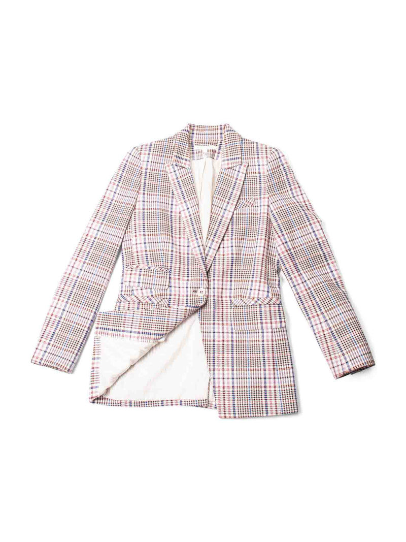 Veronica Beard Cotton Houndstooth Blazer Multicolor-designer resale