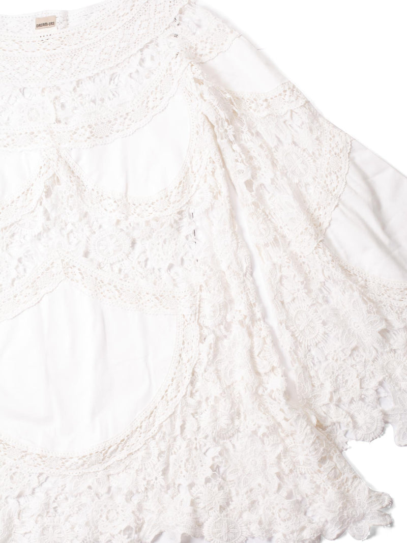 Vintage Eyelet Cotton Lace Dress White-designer resale