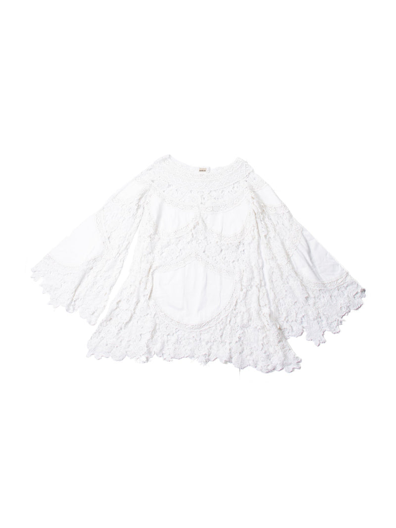 Vintage Eyelet Cotton Lace Dress White-designer resale