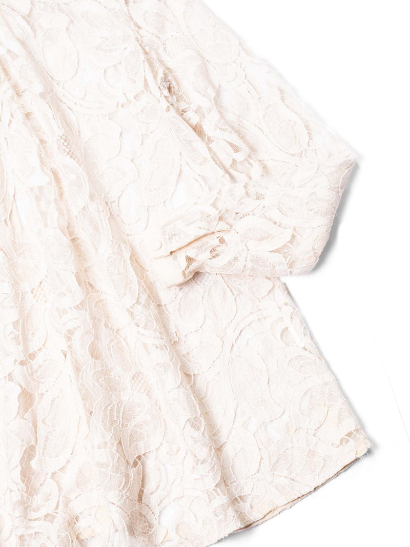 Zimmermann Cotton Lace A Line Blouse Beige-designer resale