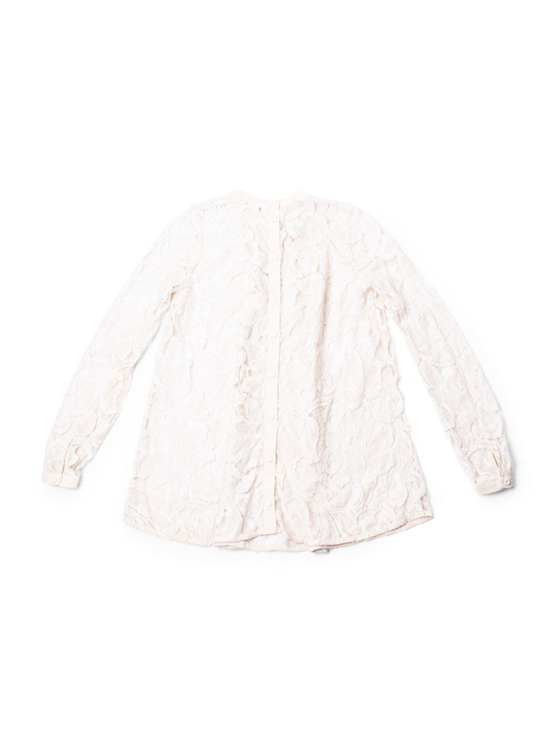 Zimmermann Cotton Lace A Line Blouse Beige-designer resale