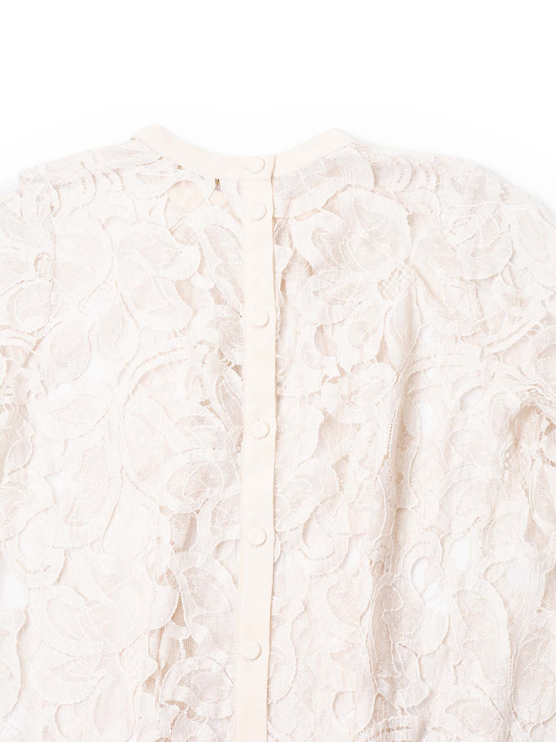 Zimmermann Cotton Lace A Line Blouse Beige-designer resale