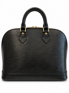 Louis Vuitton LV Logo Epi Leather Alma Bag MM Black