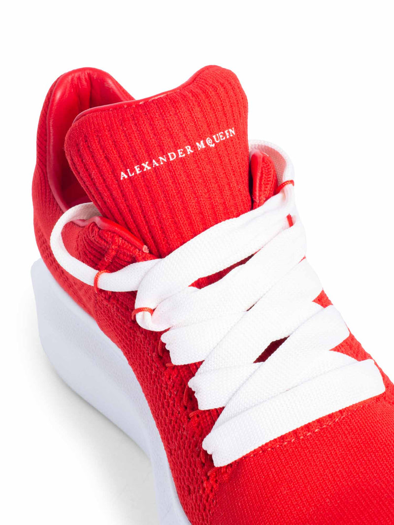 Alexander McQueen Platform Knitted Sneakers Red White-designer resale