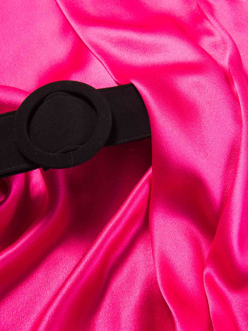 Alexander McQueen Vintage Silk Belted Asymmetric Dress Pink-designer resale