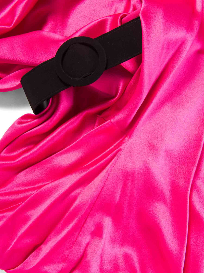 Alexander McQueen Vintage Silk Belted Asymmetric Dress Pink-designer resale