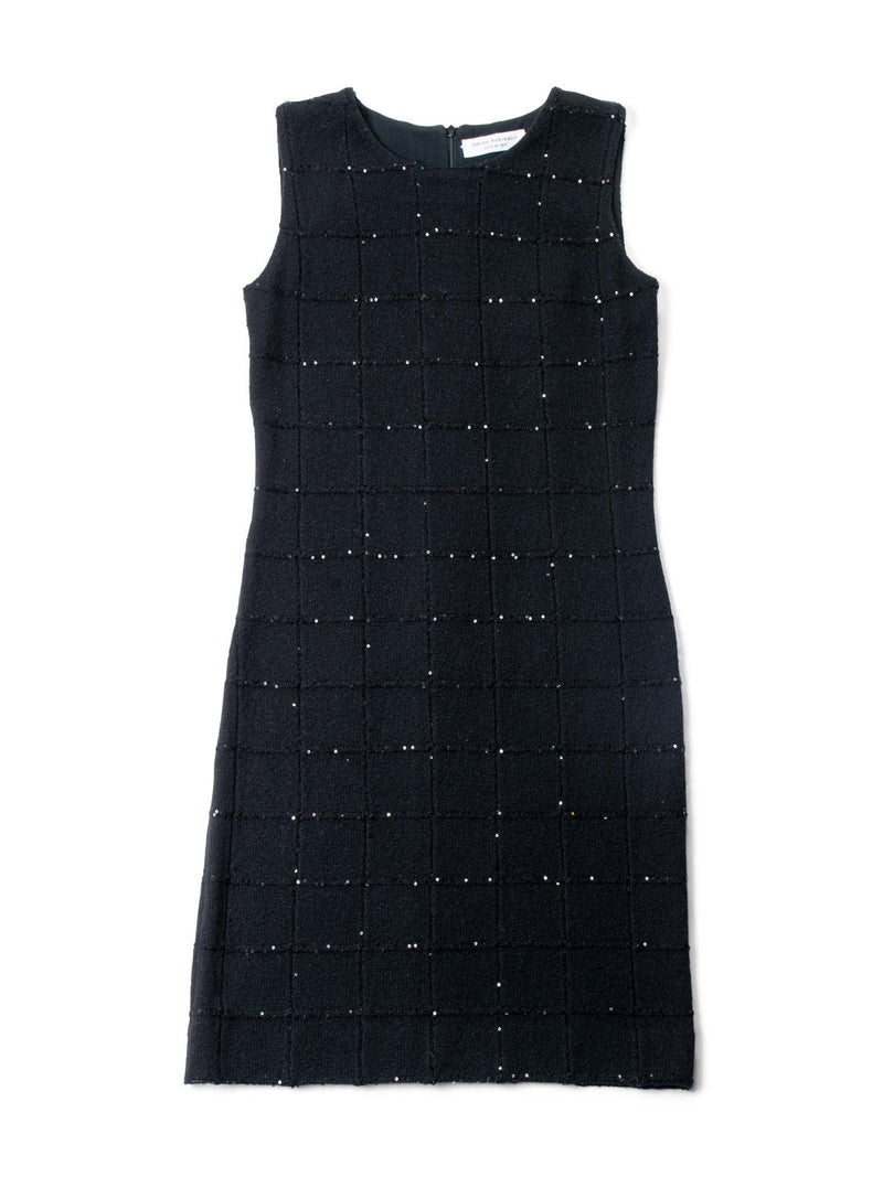 Amina Rubinacci Cashmere Sequined Knit Mini Dress Black Amina Rubinacci Cashmere Sequined Knit Mini Dress Black