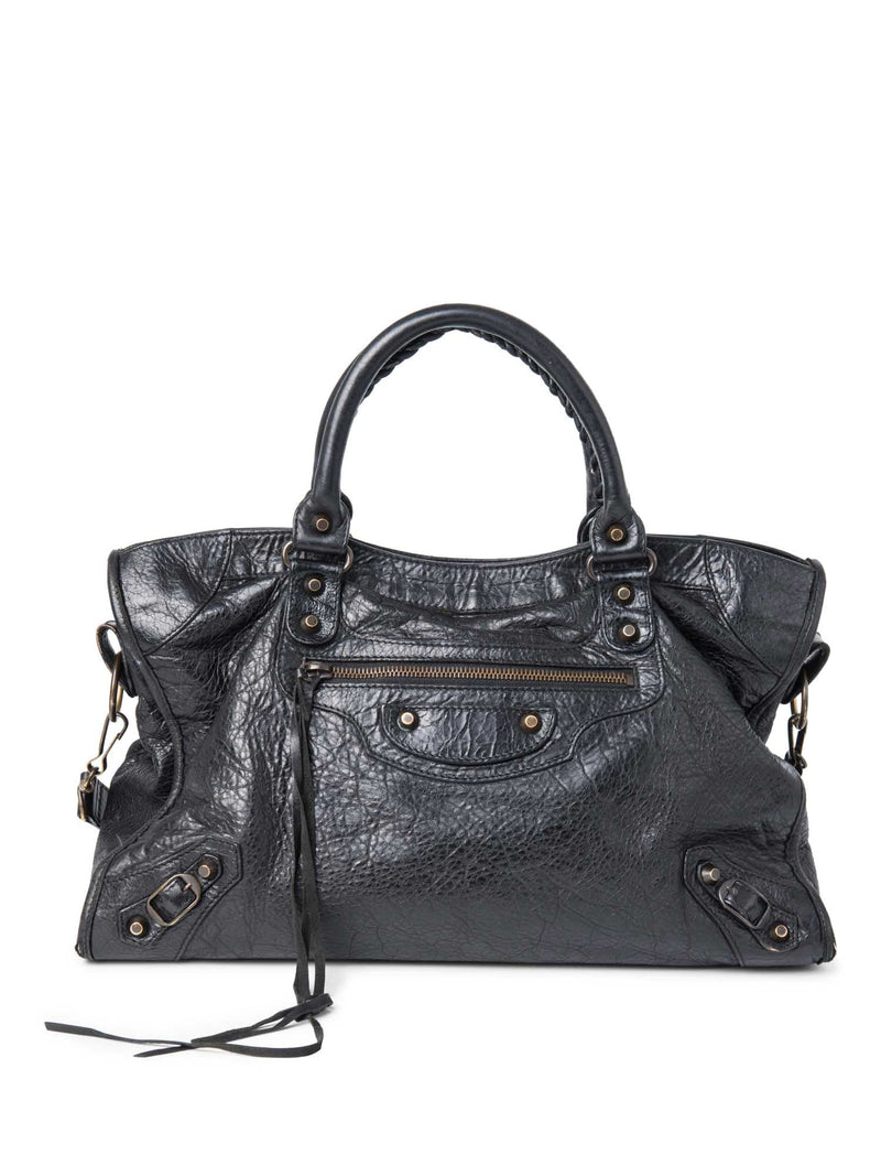 Balenciaga Leather City Bag Black