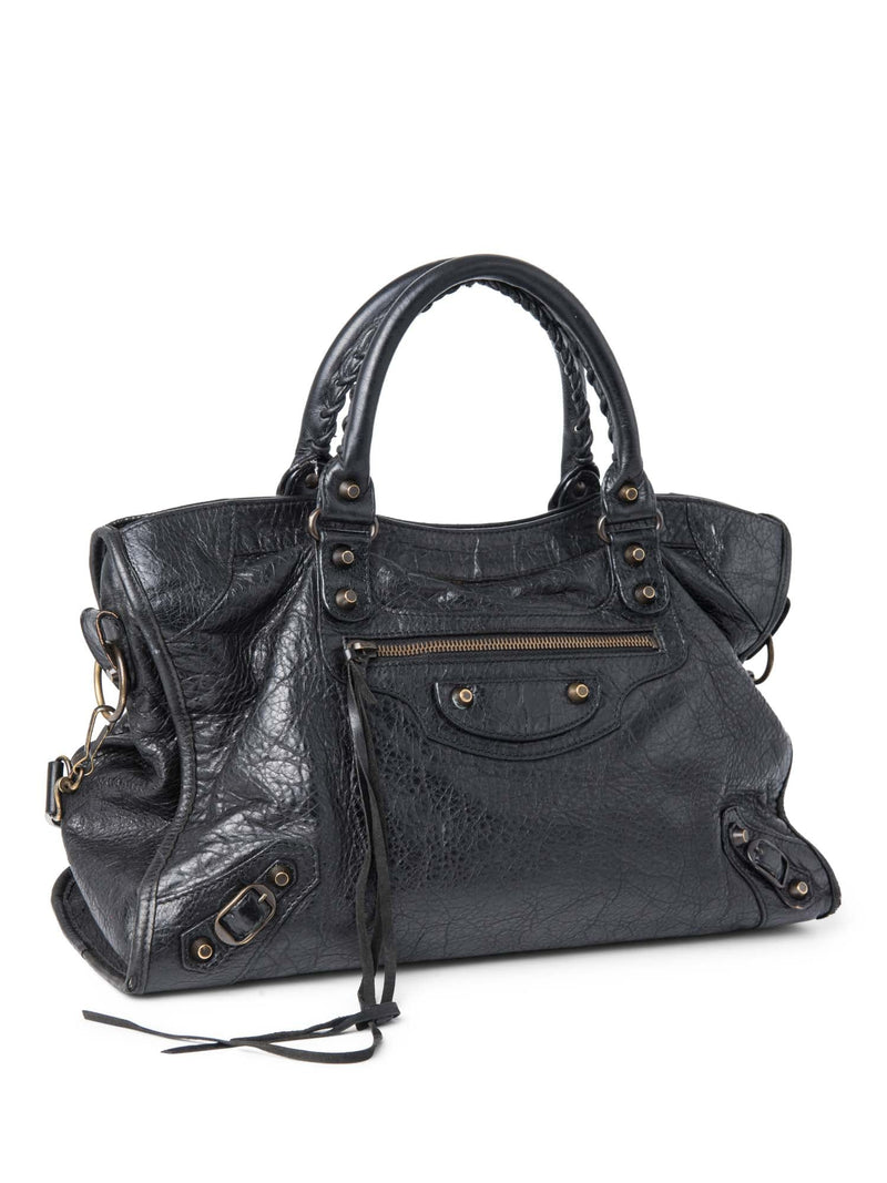 Balenciaga Leather City Bag Black