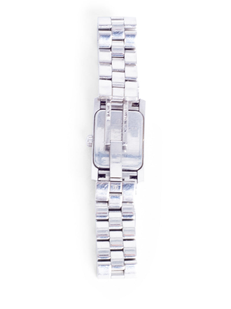 Baume & Mercier Stainless Steel Rectangular Watch White-designer resale