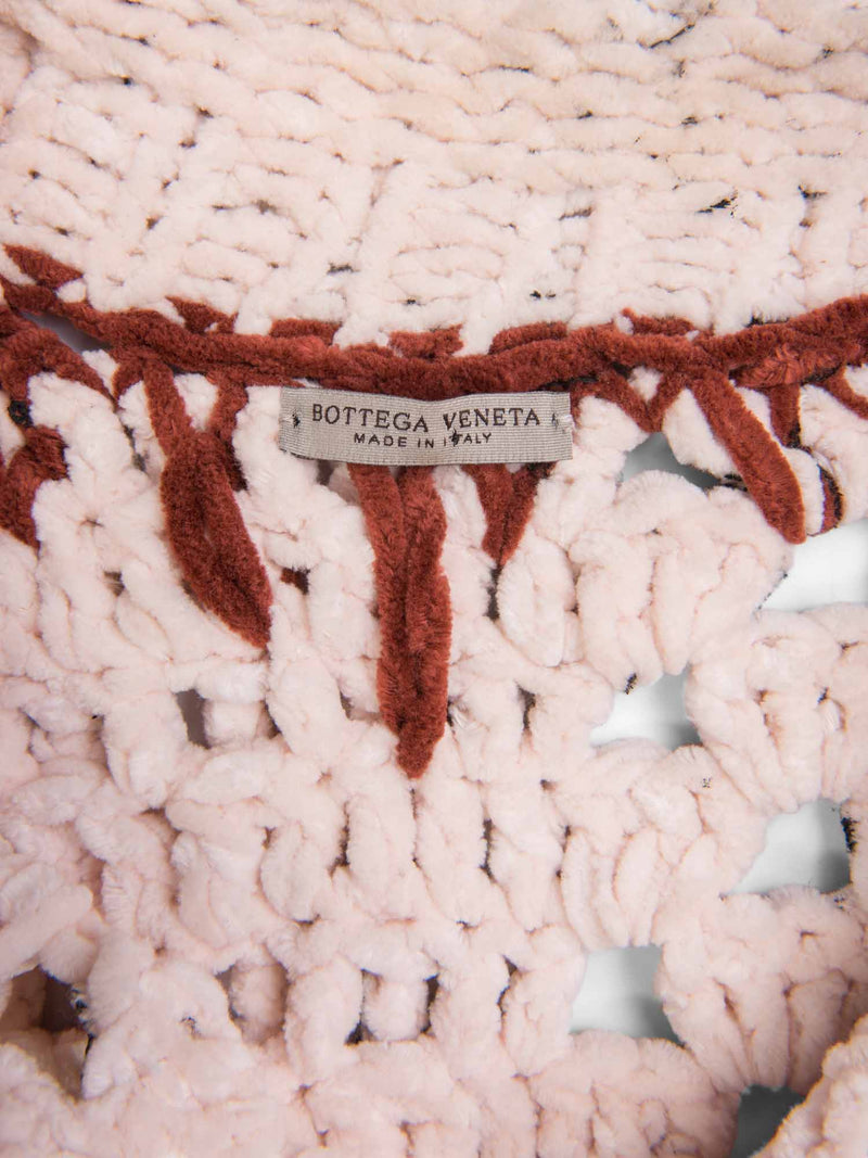 Bottega Veneta Crochet Wool Sleeveless Open Vest Multicolor-designer resale