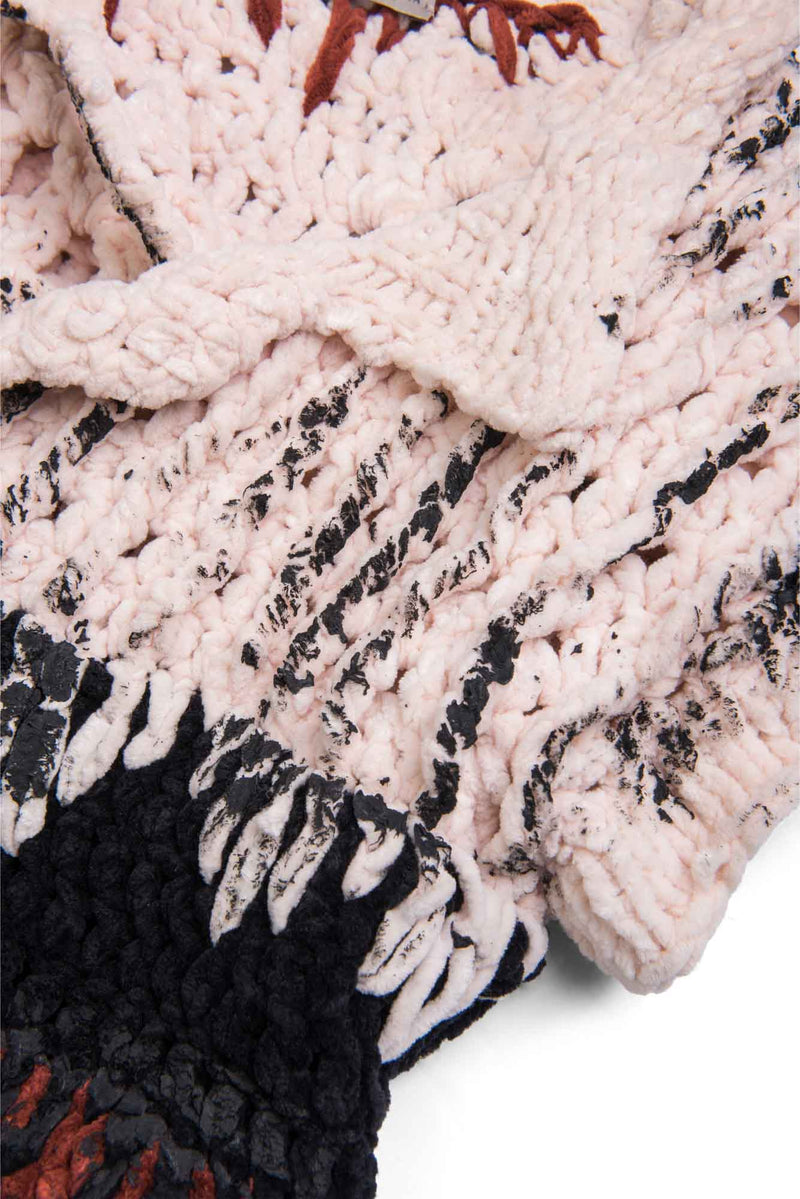 Bottega Veneta Crochet Wool Sleeveless Open Vest Multicolor-designer resale