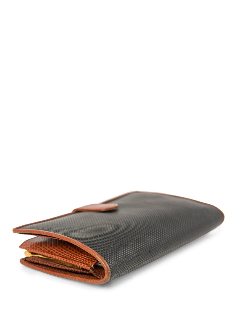 Bottega Veneta Leather Kisslock Wallet Black Brown-designer resale