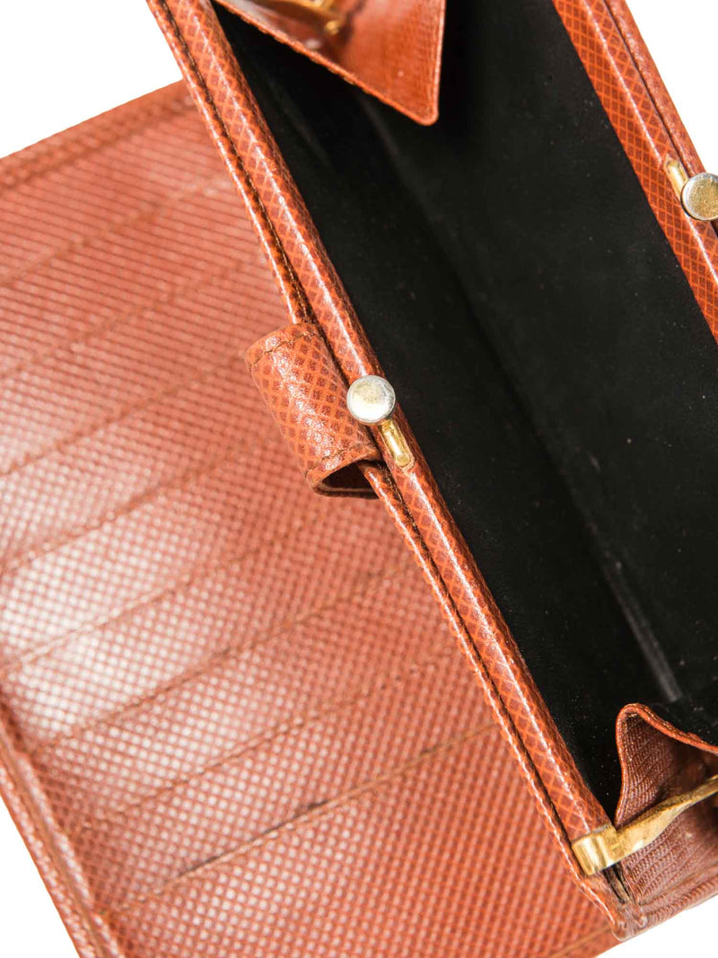 Bottega Veneta Leather Kisslock Wallet Black Brown-designer resale