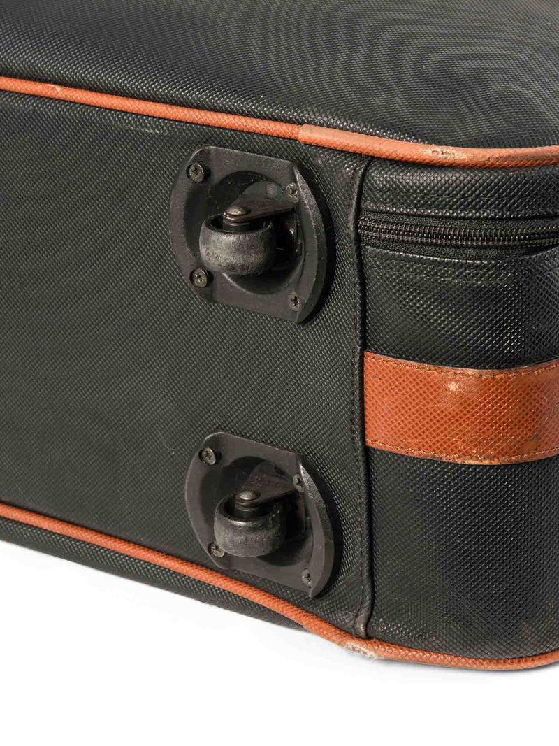 Bottega Veneta Leather Soft Luggage Suitcase Black Brown-designer resale