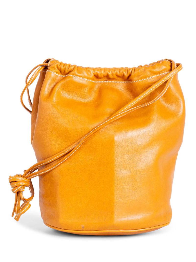 Bottega Veneta Vintage Leather Bucket Bag Honey Brown-designer resale