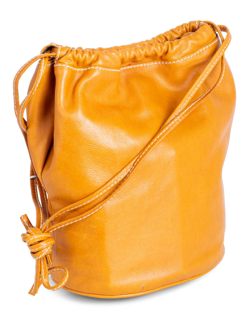 Bottega Veneta Vintage Leather Bucket Bag Honey Brown-designer resale